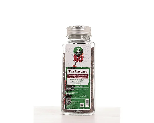 Trà Cascara, trà vỏ cà phê Arabica hữu cơ chín đỏ, chua thanh, ngọt dịu hộp 30gr